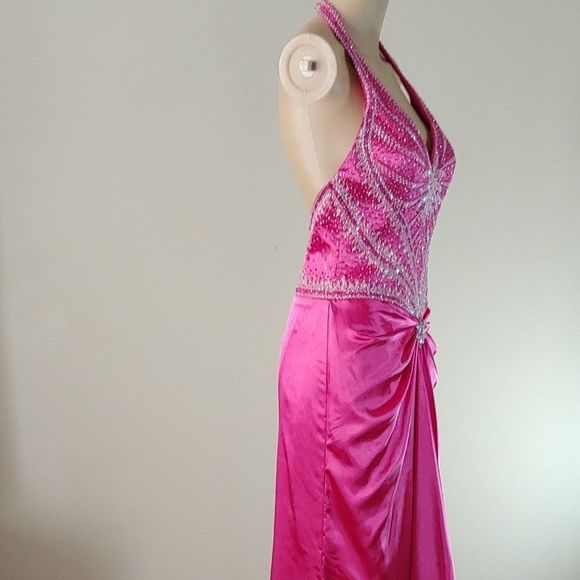 NWT Joli Prom Sexy Sequined Gown in Fuchsia Size 6 - Picture 2 of 4